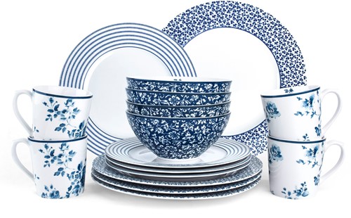 Laura Ashley Set 16 Delig Servies 4 Persoons 