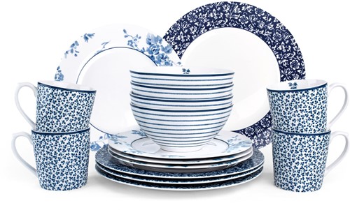 Laura Ashley Set 16 Delig Servies 4 Persoons 