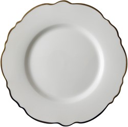 Dutch Rose Plate Irregular  21 cm White Gold