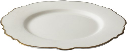 Bliss Bord Schulp 21 cm Wit Goud-2