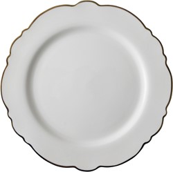 Dutch Rose Plate Irregular 26 cm White Gold
