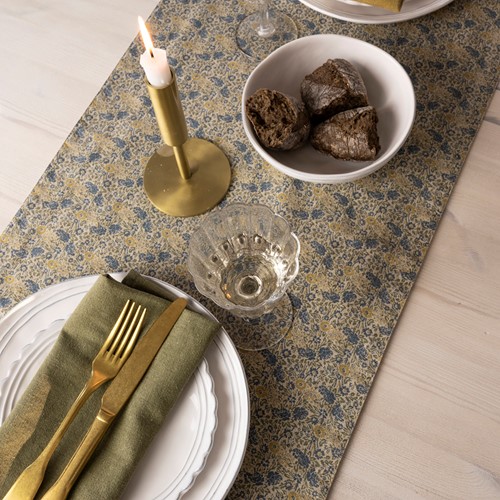 Laura Ashley Tafelloper Oil Geel Dubbelzijdig Uni/Daniela 40x150cm-2