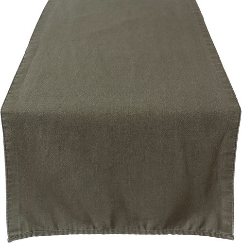 Laura Ashley Tafelloper Sage groen Dubbelzijdig Uni/Wild Clematis 40x150cm-3