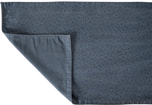 Laura Ashley Tablerunner Blue Double sided Uni/Wild Clematis 40x150cm