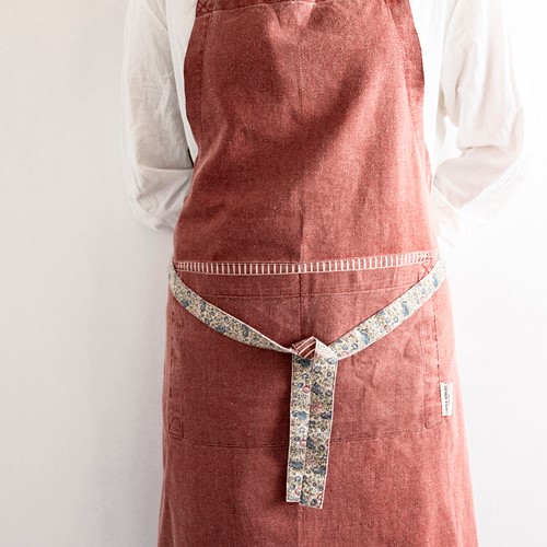Laura Ashley Apron Oxblood Red Daniela 78x85cm-3