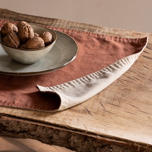Dutch Rose Placemat 45x35 cm dubbelzijdig terracotta-beige-2