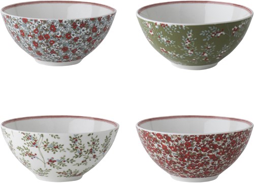 Laura Ashley Giftset 4 Kommen 13 cm