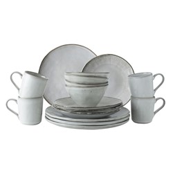 Set 16 Delig Servies Licht grijs