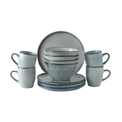 Dutch Rose Set 12 Delig Servies Grijs