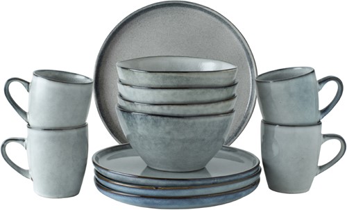 Dutch Rose Set 12 Delig Servies Grijs