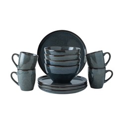 Set 12 Delig Servies Blauw