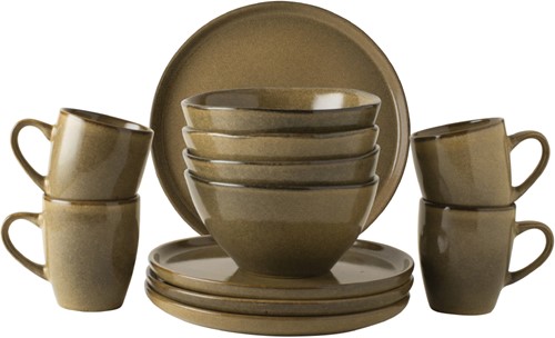 Dutch Rose Set 12 Delig Servies Camel