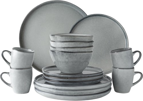 Dutch Rose Set 16 Delig Servies Grijs