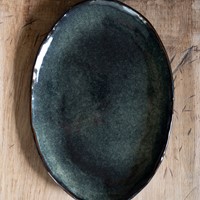 Dutch Rose Oval dish 40x28 cm Green -3