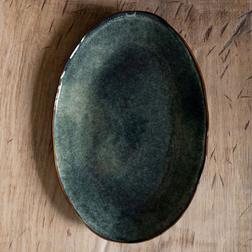 Dutch Rose Oval dish 34x23 cm Green-3