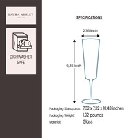 Laura Ashley Giftset 4 Glass Champagne Green 52 cl.-5