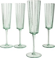 Laura Ashley Giftset 4 Glass Champagne Green 52 cl.-2