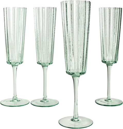 Laura Ashley Giftset 4 Glass Champagne Green 52 cl.-2