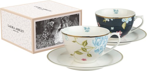 Laura Ashley Giftset 2 Kop en schotels 26 cl. Assorti