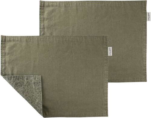 Laura Ashley Set 2 Placemats Wild Clematis Sage-2