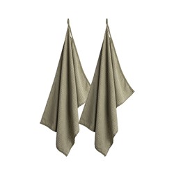 Laura Ashley Set 2 Theedoeken Wild Clematis Sage Streep