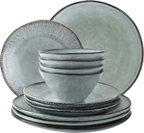 Dutch Rose Giftset 12 Delig Servies Blauw