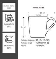 Giftset 4 Mugs Creme 39 cl. Dutch Rose Organic-5