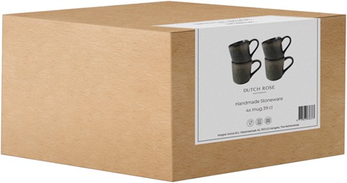 Giftset 4 Mugs Green 39 cl. Dutch Rose Organic-3