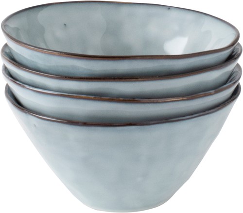Giftset 4 Bowls 14cm Blue Dutch Rose Organic