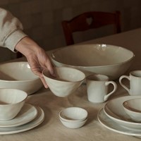 Giftset 4 Bowls 14cm Creme Dutch Rose Organic-8