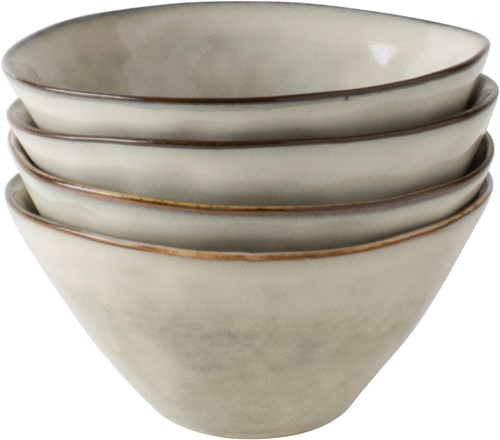 Giftset 4 Bowls 14cm Creme Dutch Rose Organic