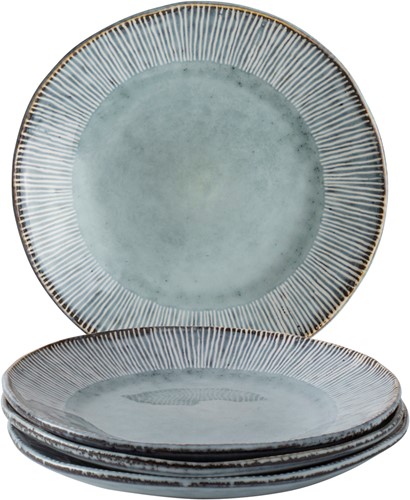 Giftset 4 Plates 21,5cm Blue Dutch Rose Organic