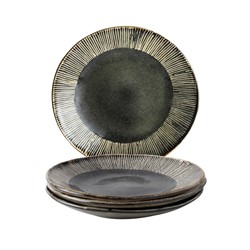 Giftset 4 Plates 21,5cm Green Dutch Rose Organic