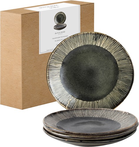 Dutch Rose Giftset 4 Borden 21,5 cm Groen-2