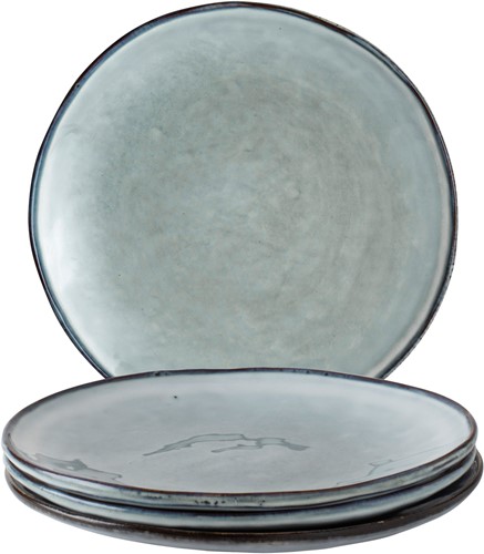 Giftset 4 Plates 26,5cm Blue Dutch Rose Organic