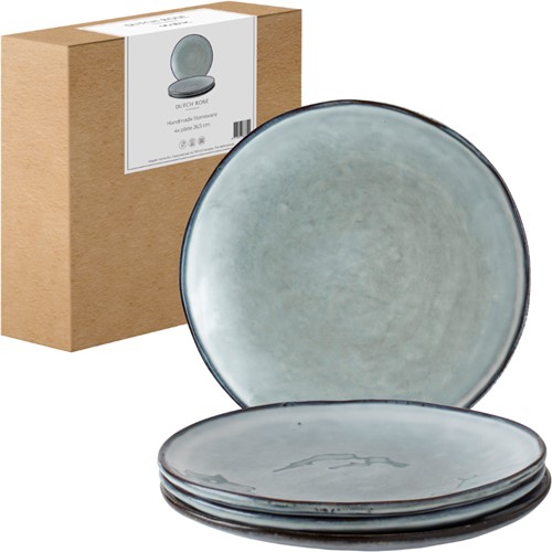 Dutch Rose Giftset 4 Borden 26,5 cm Blauw-2