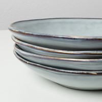 Giftset 4 Plates Deep 23,5cm Blue Dutch Rose Organic-2