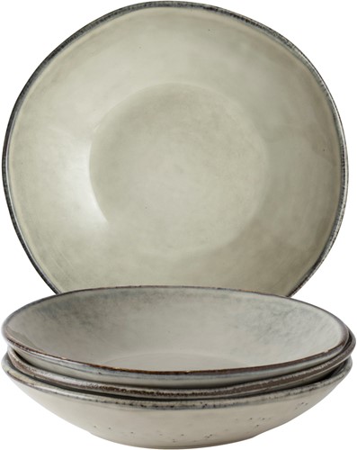 Giftset 4 Plates Deep 23,5cm Creme Dutch Rose Organic