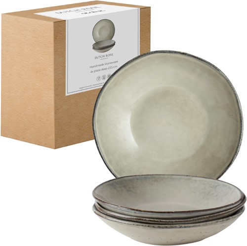 Dutch Rose Giftset 4 Borden Diep 23,5 cm Creme-2