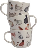 Dutch Floral Giftset 3 Bekers Laag Katten Kleur 32 cl.