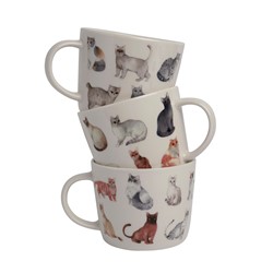 Dutch Floral Giftset 3 Mugs Low Cats Color 32 cl.
