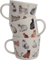 Dutch Floral Giftset 3 Bekers Laag Katten Kleur 32 cl.