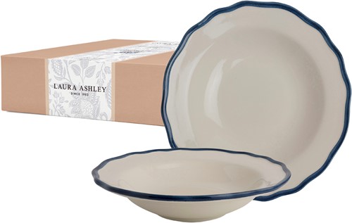 Giftset 2 Plates deep 22,5 cm Solid Blue-2