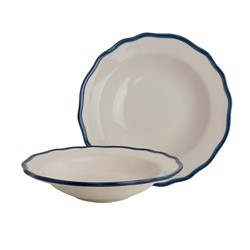 Giftset 2 Plates deep 22,5 cm Solid Blue