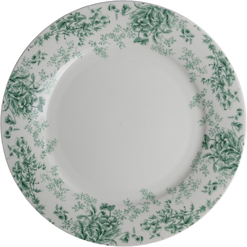 Bord 26 cm Bloemen groen