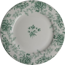 Bord 23 cm Bloemen groen