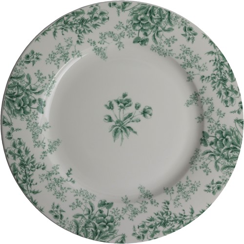 Bord 23 cm Bloemen groen