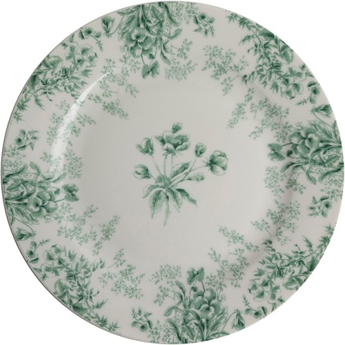 Bord 18 cm Bloemen groen
