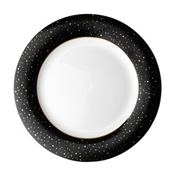 Bord Plat 26 cm Zwart Glitter