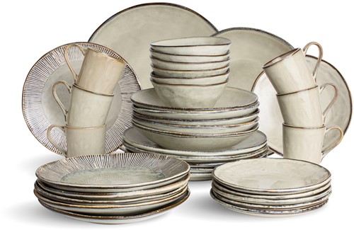 Dutch Rose Set 36 Pcs Tableware Cream